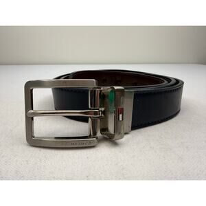 Vintage Y2K Tommy Hilfiger Reversible Belt Navy Brown 40” Made in Taiwan
